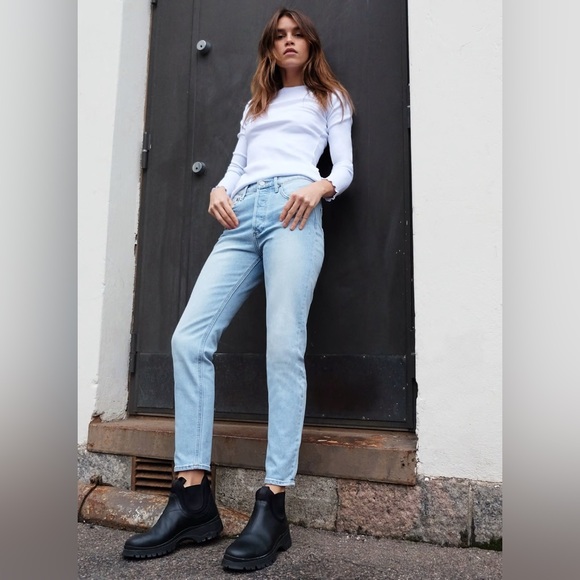 Aritzia Denim Forum The Yoko High-Rise Slim Tequila A-Go-Go Size 27 NWT - Picture 6 of 7